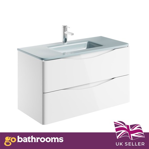 900mm white wall hung - wall, vanity