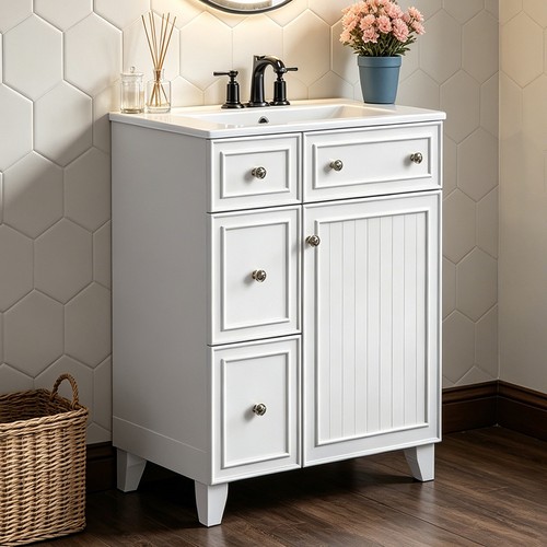 White vanity for bathroom - white,