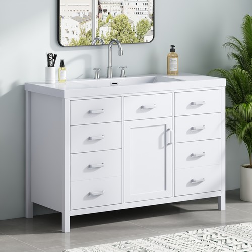 White bathroom vanity - 47.25",