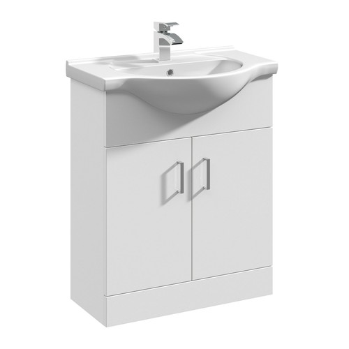 White gloss 650mm bathroom - 650mm,