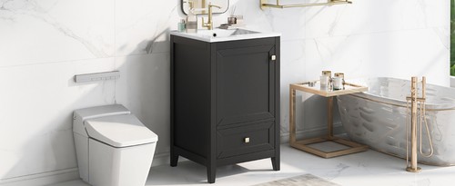 Black bathroom vanity - bathroom, w/