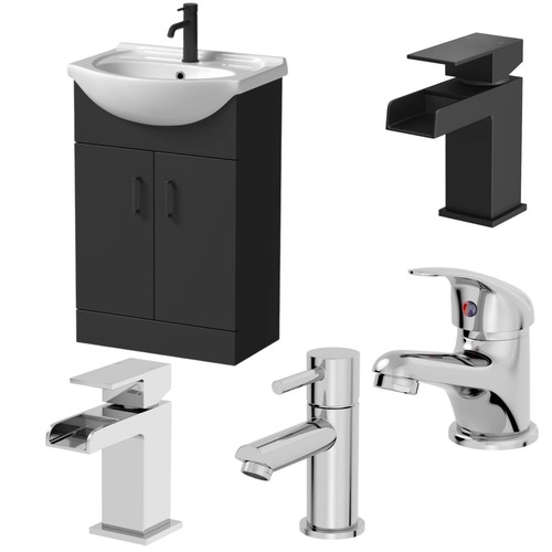 Matt black bathroom vanity - black,