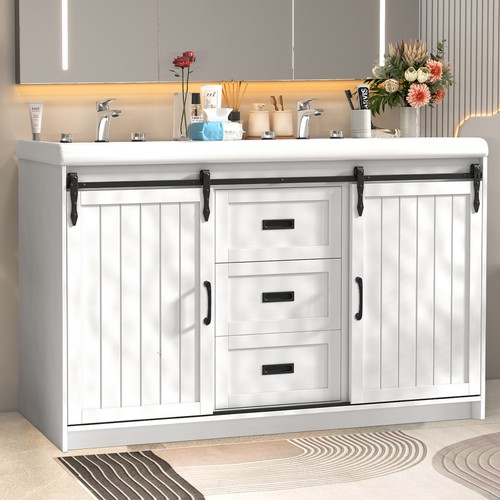 Bathroom sliding door vanity - bathroom,