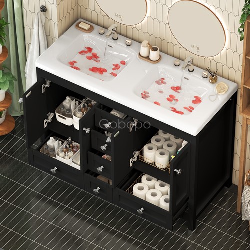 Black bathroom vanity - 47",