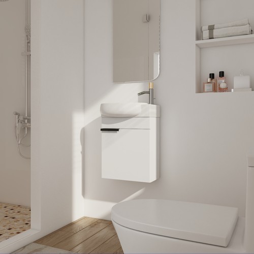 Soft close doors - close, bathroom