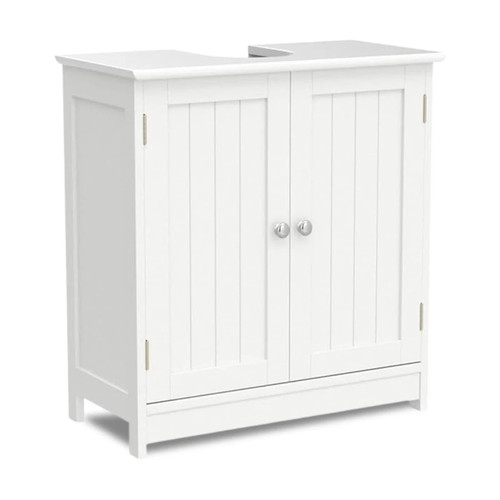 White bathroom under - under, sink